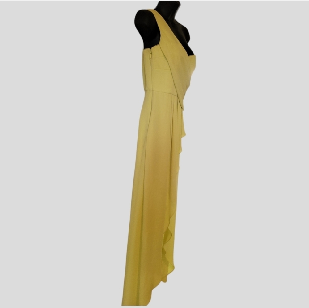 BCBGMaxAzria One-Shoulder Yellow Evening Gown - Picture 3 of 8